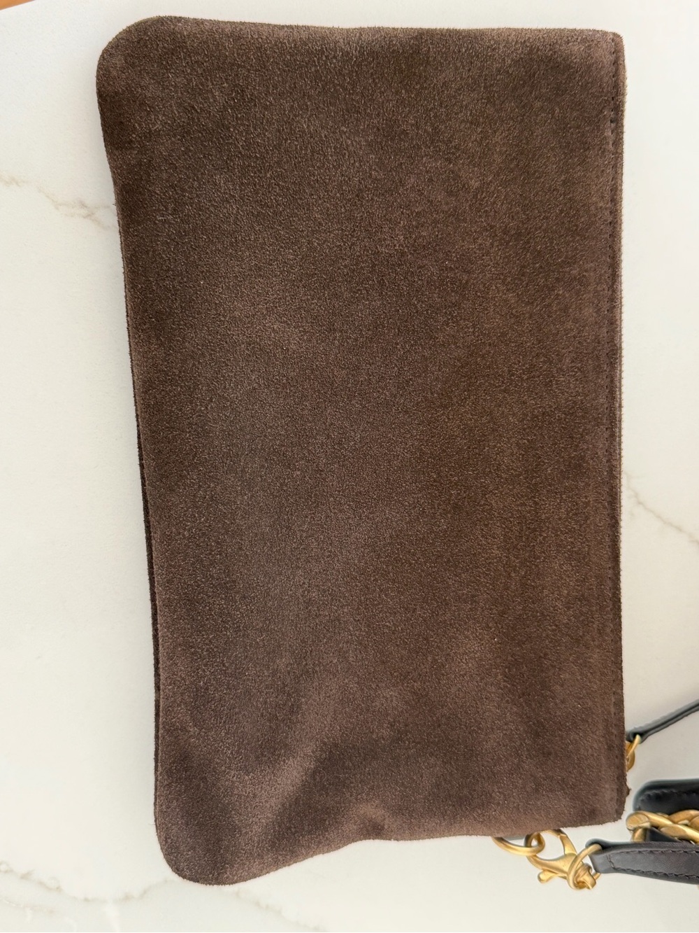 CHANEL 25 Dark Brown Suede Hobo with Gold Chain and CC Charm MEDIUM - Picture 12 of 15